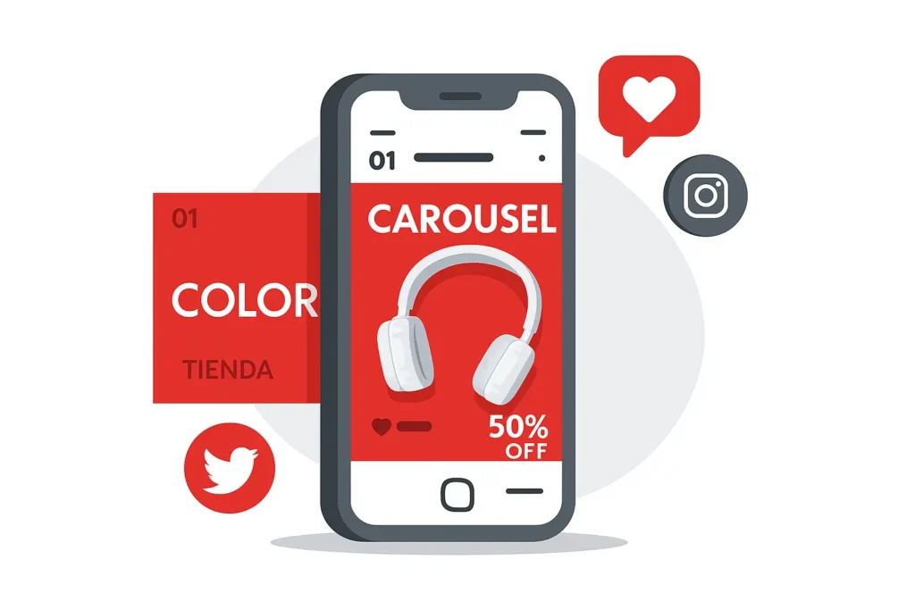 Ilustracion creacion de contenido redes sociales