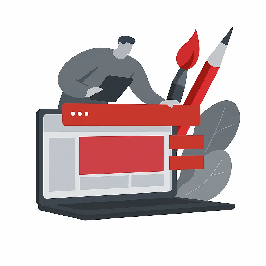 Ilustracion desarrollo de paginas web